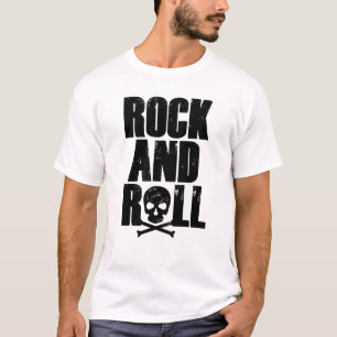 Rock and Roll typography with skull T-Shirt