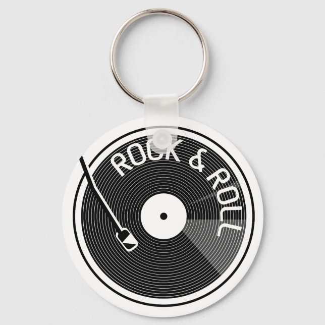 Rock And Roll Vinyl Record Key Ring (Front)