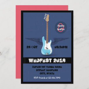 Rock and Roll Wedding customised invitation