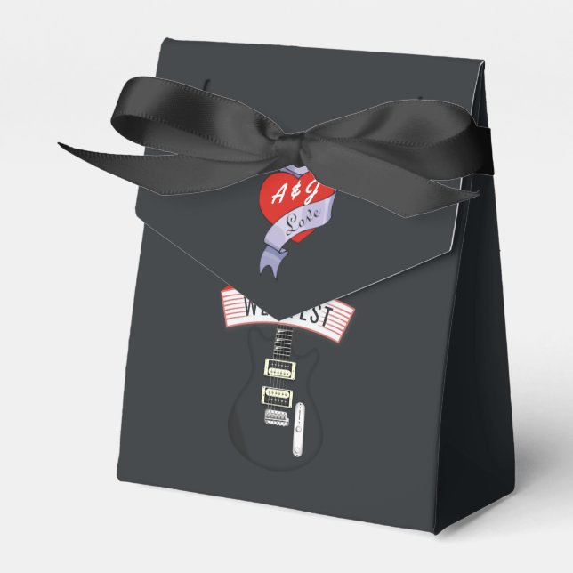 Rock and Roll Wedding  Favour Box (Front Side)