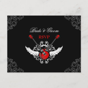 Rock and Roll Wedding RSVP card