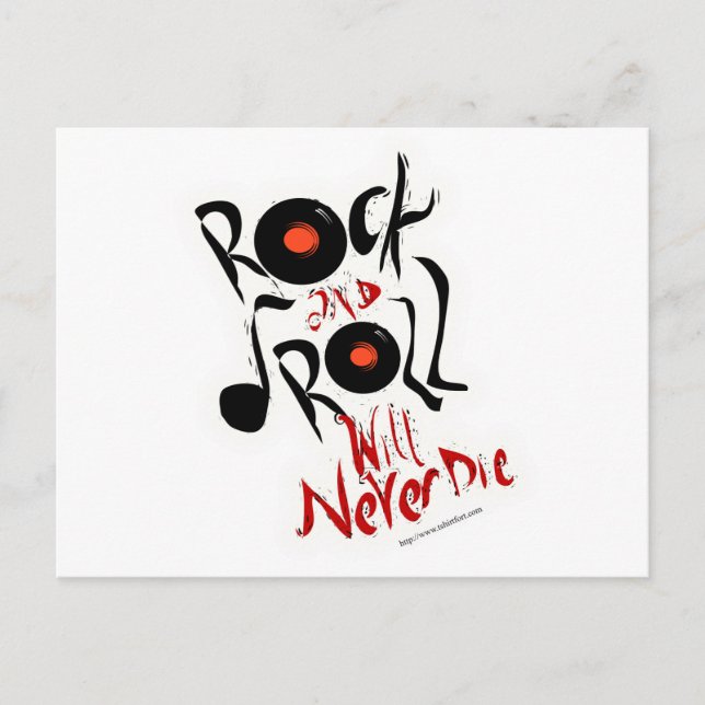 Rock and Roll will never die! Postcard (Front)