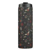 Rock and Roll with Winged Guitars in Gray and red