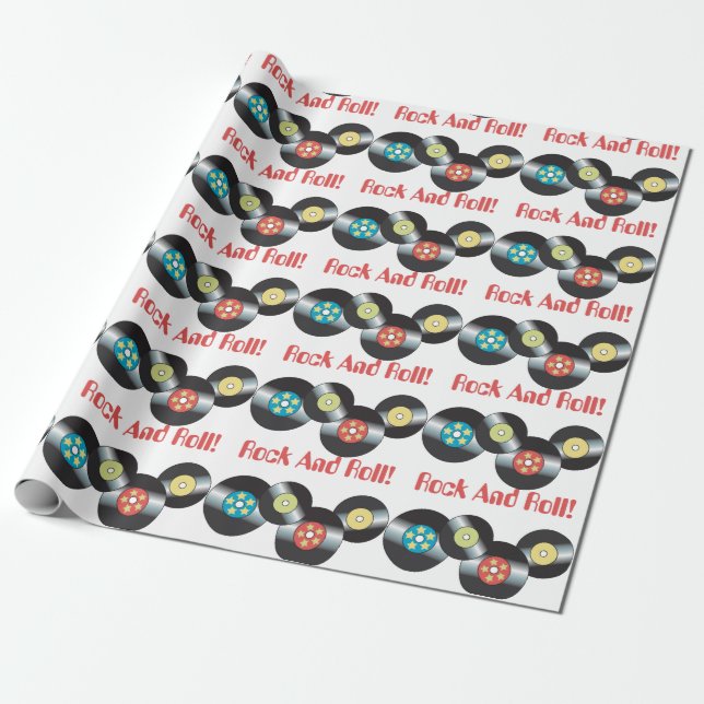 Rock and Roll Wrapping Paper (Unrolled)