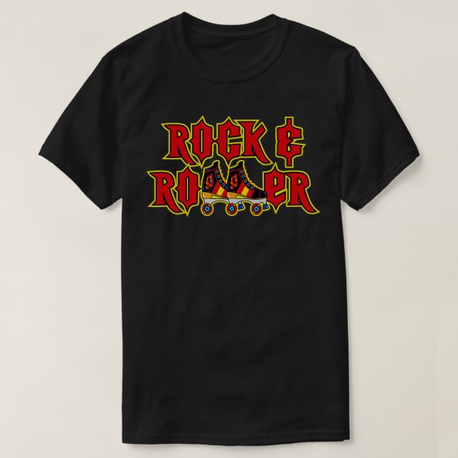 Rock And Roller Skate Roller Derby  T-Shirt (Design Front)