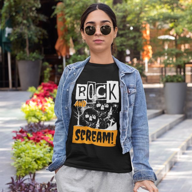 Rock and scream funny halloween  T-Shirt (Creator Uploaded)