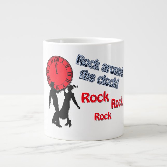 Rock Around The Clock Golden Oldies Song Titles Large Coffee Mug (Front)