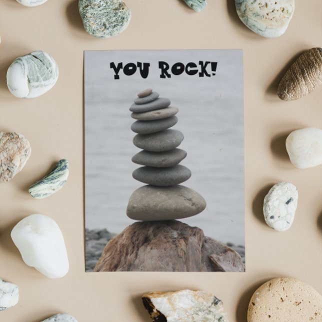 Rock Art Cairn Dude Birthday Card (In Situ)
