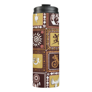 Rock Art Imitation: Vintage Pattern. Thermal Tumbler