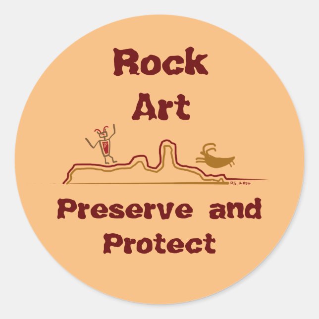 Rock Art Preserve and Protect Stickers (Front)