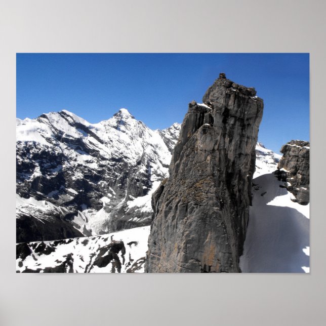 Rock at the Schilthorn mountain Poster (Front)