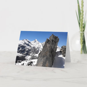 Rock at the Schilthorn mountain Switzerland Holiday Card