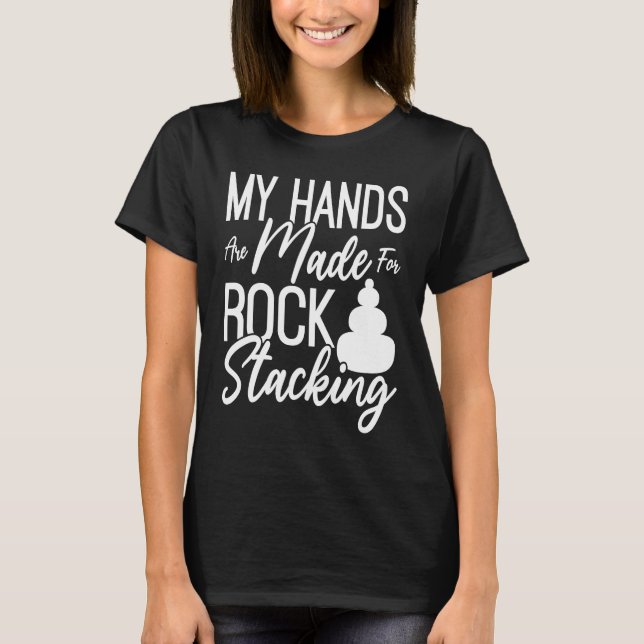 Rock Balancing Stone Stacking Game Balancer T-Shirt (Front)