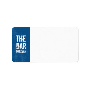 Rock Band Bar Mitzvah Address Label in Blue