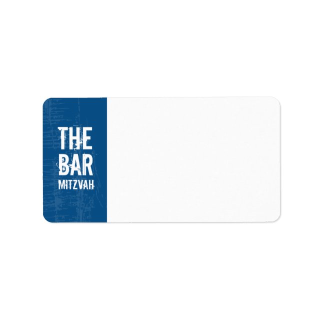 Rock Band Bar Mitzvah Address Label in Blue (Front)