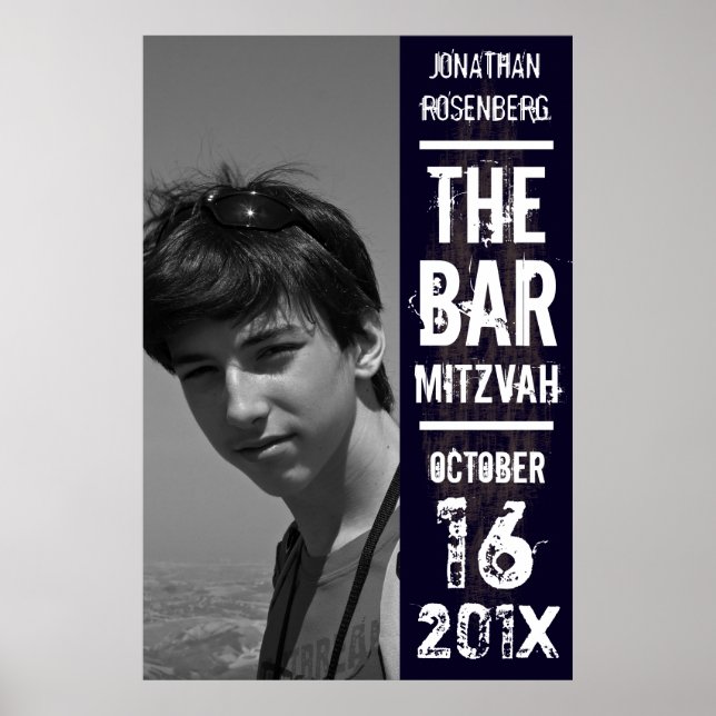 Rock Band Bar Mitzvah Photo Poster Black (Front)