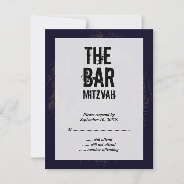 Rock Band Bar Mitzvah Reply Card (Front)