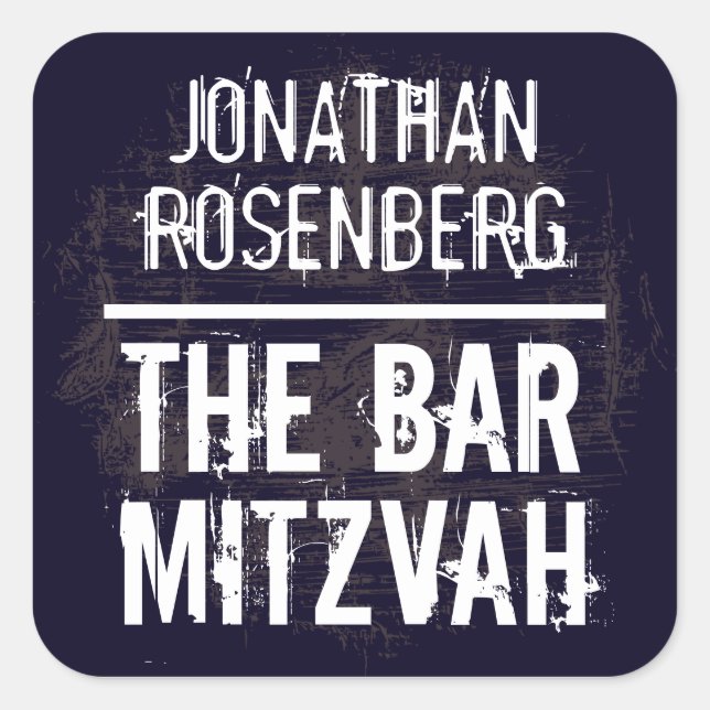 Rock Band Bar Mitzvah Sticker in Black (Front)