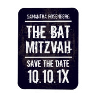Rock Band Bat Mitzvah Save the Date Magnet, Black