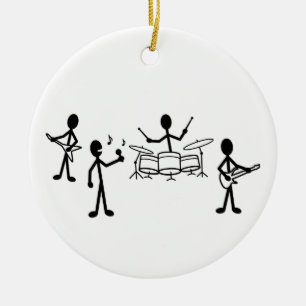 Rock Band Stick Figure Ceramic Tree Decoration