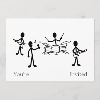 Rock Band Stick Figure Invitation