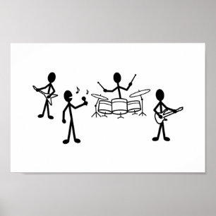 Rock Band Stick Figure Poster