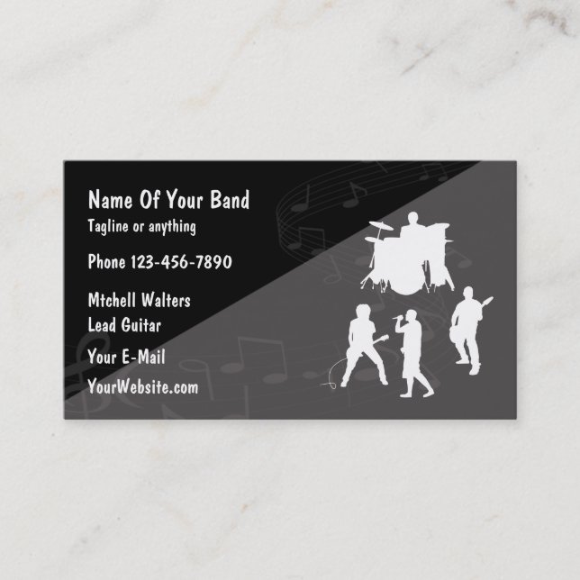Rock Band Theme Business Card (Front)