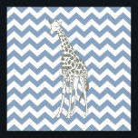 Rock Blue Safari Chevron with Pop Art Giraffe Poster<br><div class="desc">Mod Chevron pattern in Emporio Moffa's Safari Moods colour palette,  with pop art giraffe on one side.</div>