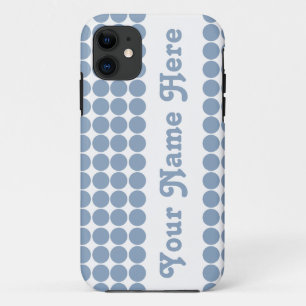 Rock Blue Safari Dot with name iPhone 11 Case