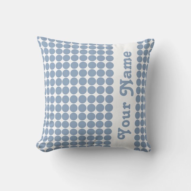 Rock Blue Safari Dots with custom text Cushion (Front)