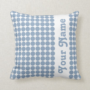 Rock Blue Safari Dots with custom text Cushion