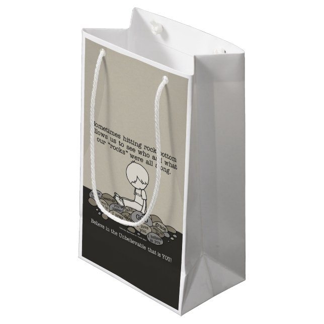 Rock Bottom Small Gift Bag (Front Angled)