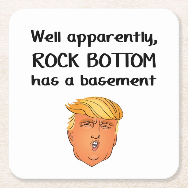 Rock Bottom Square Paper Coaster (Front)