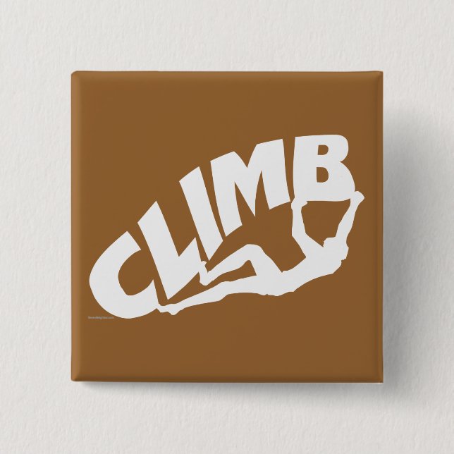 Rock Bouldering 15 Cm Square Badge (Front)