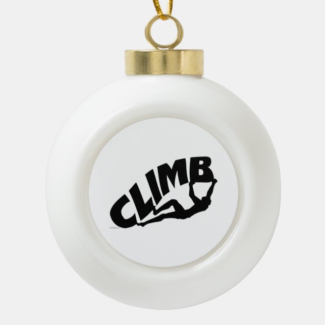 Rock Bouldering Ceramic Ball Christmas Ornament (Front)