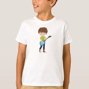 Rock Boy, Brown Hair, Guitar Player, Band, Music T-Shirt