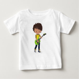 Rock Boy, Latino Boy, Guitar Player, Band, Music Baby T-Shirt