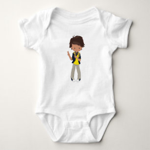 Rock Boy, Latino Boy, Microphone, Band Singer Baby Bodysuit