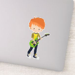 Rock Boy, Orange Hair, Band, Music, Guitar Player