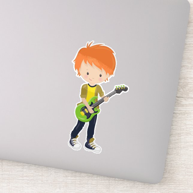 Rock Boy, Orange Hair, Band, Music, Guitar Player (Detail)