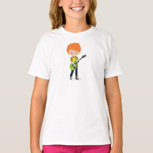 Rock Boy, Orange Hair, Band, Music, Guitar Player T-Shirt