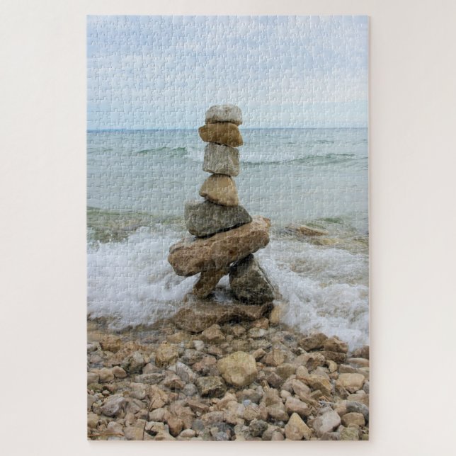 Rock Cairn by the Lake - 20x30 - 1014 pcs. Jigsaw Puzzle (Vertical)
