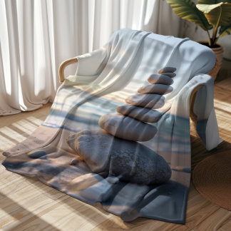 Rock Cairn Ocean Sherpa Blanket