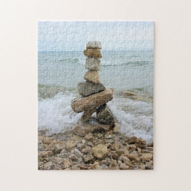 Rock Cairn (Pillar) Mackinac Island, Michigan Jigsaw Puzzle (Vertical)