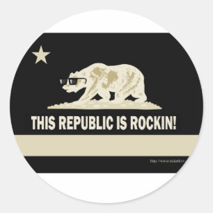 Rock California Republic Classic Round Sticker