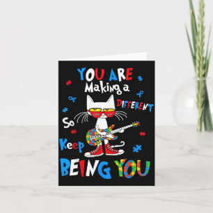 Rock Cat Autism Awareness for Teacher Students Card