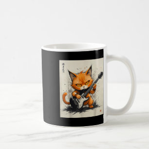 Rock Cat Playing Guitar Funny Cat Coffee Mug