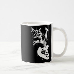 Rock Cat Playing Guitar - Funny Guitar Cat 1  Coffee Mug