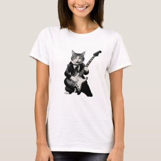 Rock Cat Playing Guitar T-Shirt
