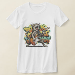 Rock Cat Riot: Vintage Graffiti T-Shirt for the Ed